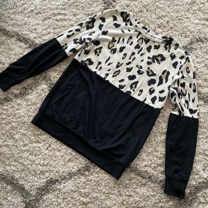 Medium Tickled Teal “Lex” Leopard Long Sleeve Top